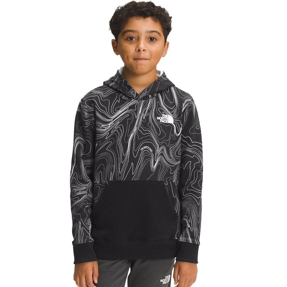 The North Face boys hoodie XL grey map topographical print sweatshirt fleece